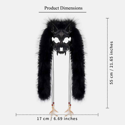 Viking Fox Long Ear Plush Cosplay Animal Mask