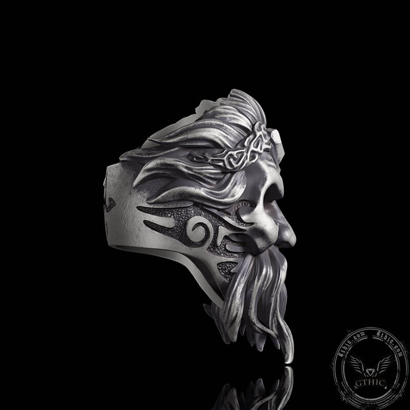 Viking God Sterling Silver Ring