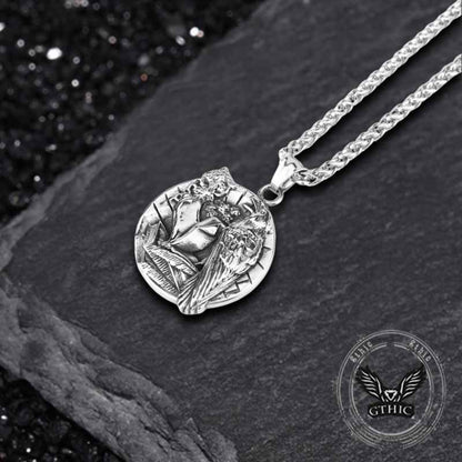 Viking Odin Raven ‌vegvisir Stainless Steel Pendant