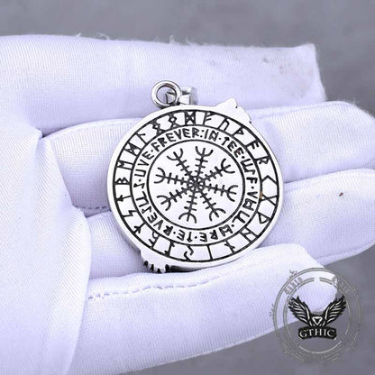 Viking Odin Raven ‌vegvisir Stainless Steel Pendant