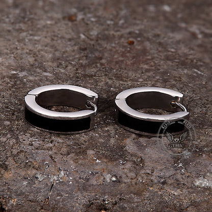 Viking Runes Stainless Steel Huggie Earrings