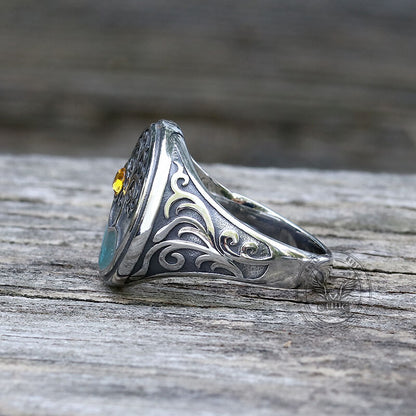 Viking Tree of Life Stainless Steel Amulet Ring