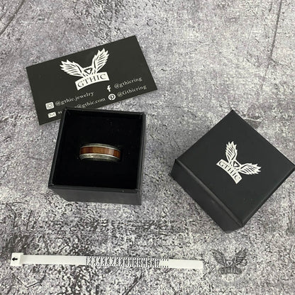 Viking Tree of Life Stainless Steel Wood Ring