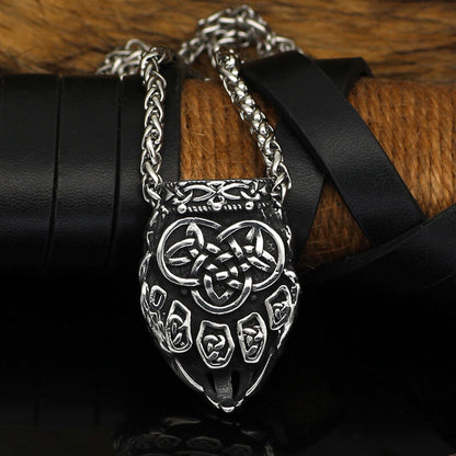 Viking Triangle Rune Bear Paw Stainless Steel Pendant