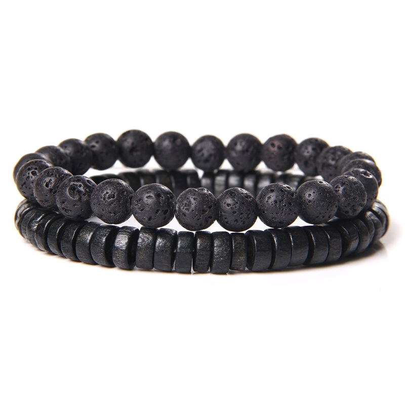 Beaded Bracelet for and / Jewelry of Black Stone