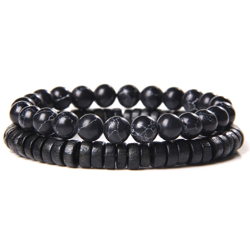 Beaded Bracelet for and / Jewelry of Black Stone