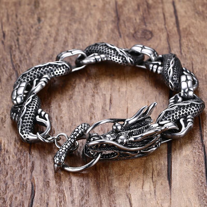 Dragon Bracelet / Stainless Steel Chain and Woman Jewelry