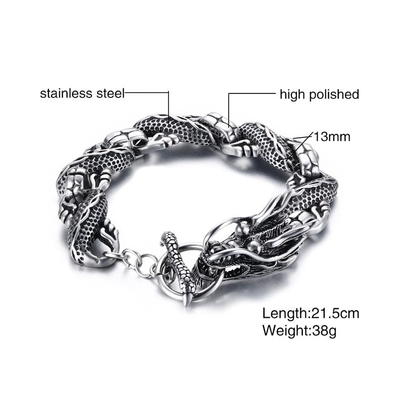 Dragon Bracelet / Stainless Steel Chain and Woman Jewelry