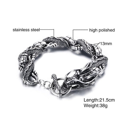 Dragon Bracelet / Stainless Steel Chain and Woman Jewelry