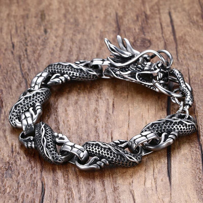 Dragon Bracelet / Stainless Steel Chain and Woman Jewelry