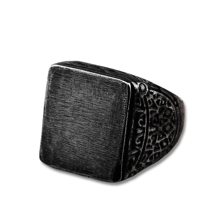 Stainless Steel Ring / Square Design Biker Jewelry