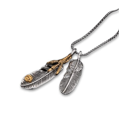 Leaf Long Pendant Necklaces Stainless Steel / Brave Feather in Alt Accessories