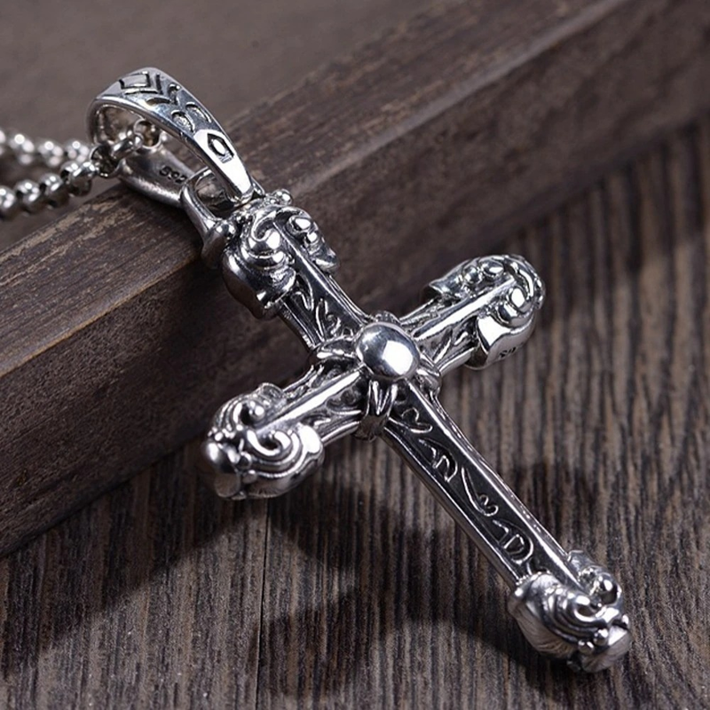 Pendant Cross With 925 Sterling Silver / Gothic Jewelry for and