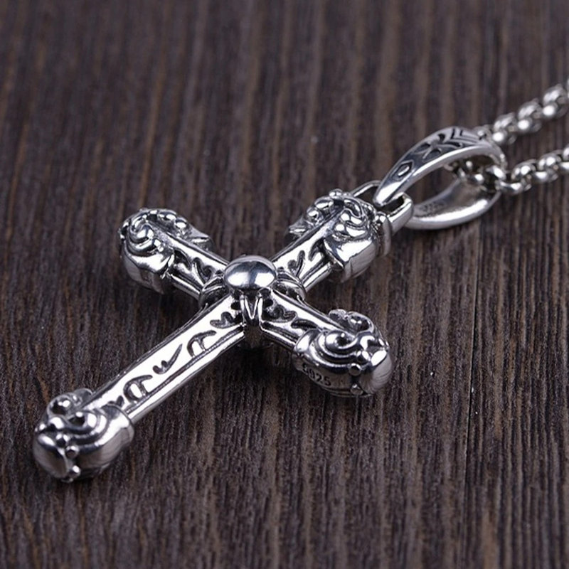 Pendant Cross With 925 Sterling Silver / Gothic Jewelry for and