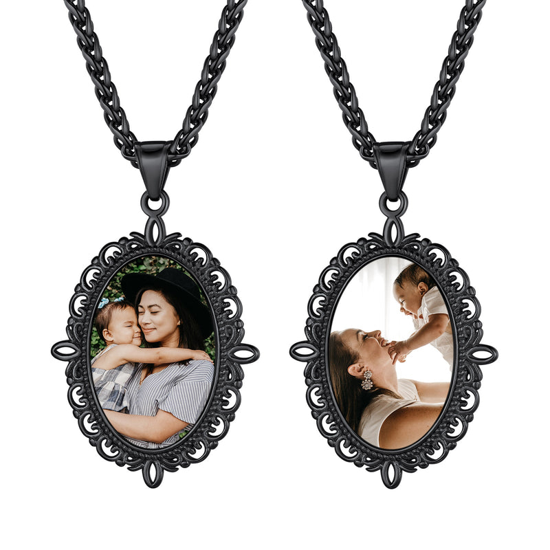 Personalized Double-side Picture Necklace for Mom Gift