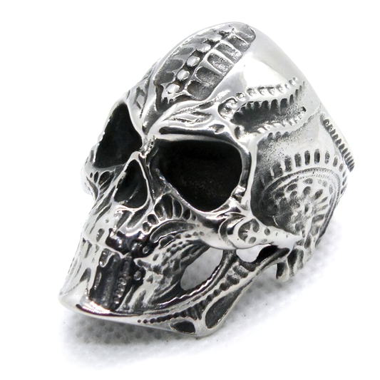 Satanic Skull Ring / Gothic Stainless Steel Devil Jewelry
