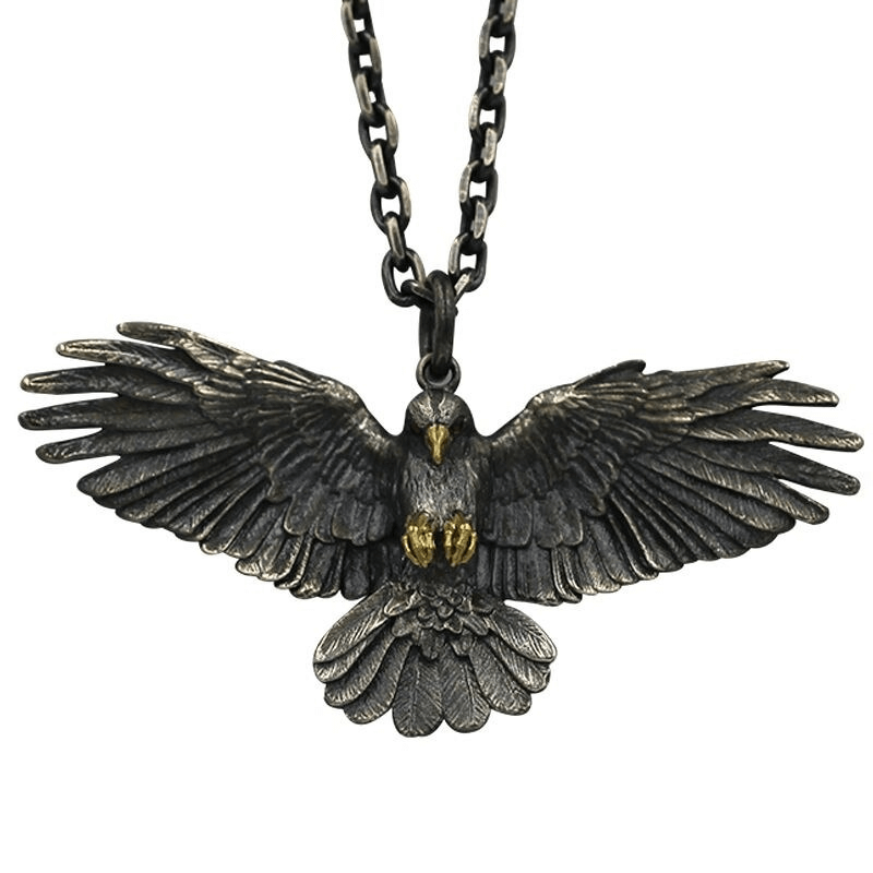 Silver Plated Crow Pendant Necklace / Punk Accessories for and