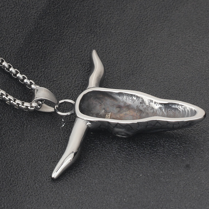 Stainless Steel Bull Head Shape Pendant Necklace / Alternative Fashhion Jewelry