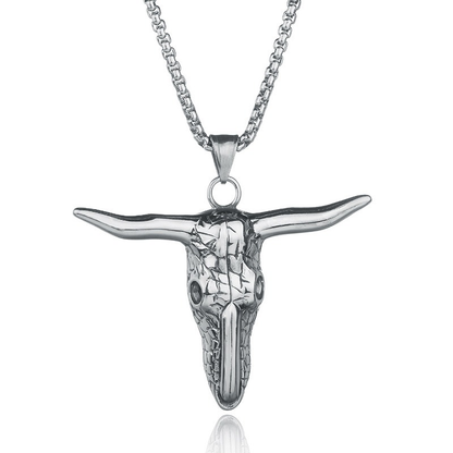 Stainless Steel Bull Head Shape Pendant Necklace / Alternative Fashhion Jewelry