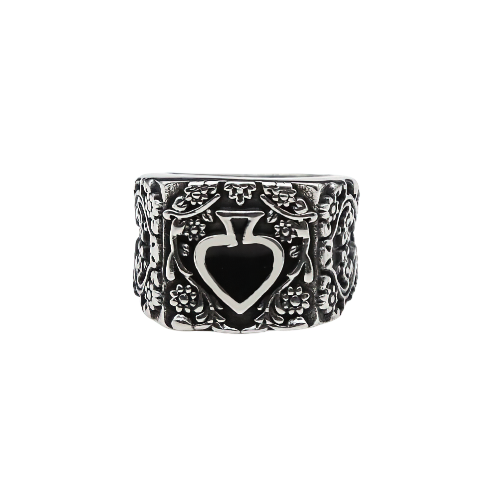 Stainless Steel Male Ring / Silver Ring / Rock Style Ring With Spades
