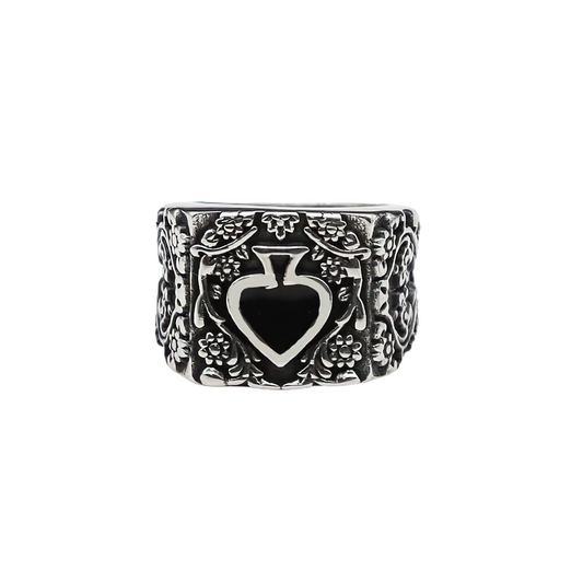 Stainless Steel Male Ring / Silver Ring / Rock Style Ring With Spades