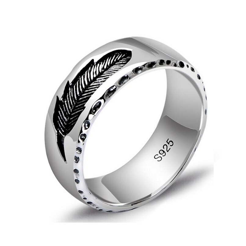 Silver Ring / Sterling Silver Jewelry / Aesthetic Ring With Feather