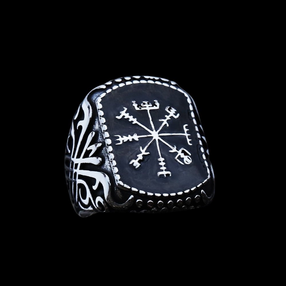 Vegvisir Black Epoxy Ring