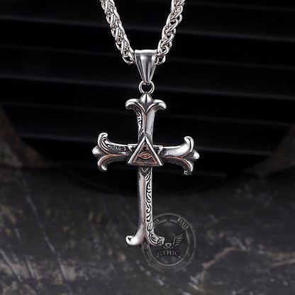 All-seeing Eye Cross Stainless Steel Pendant