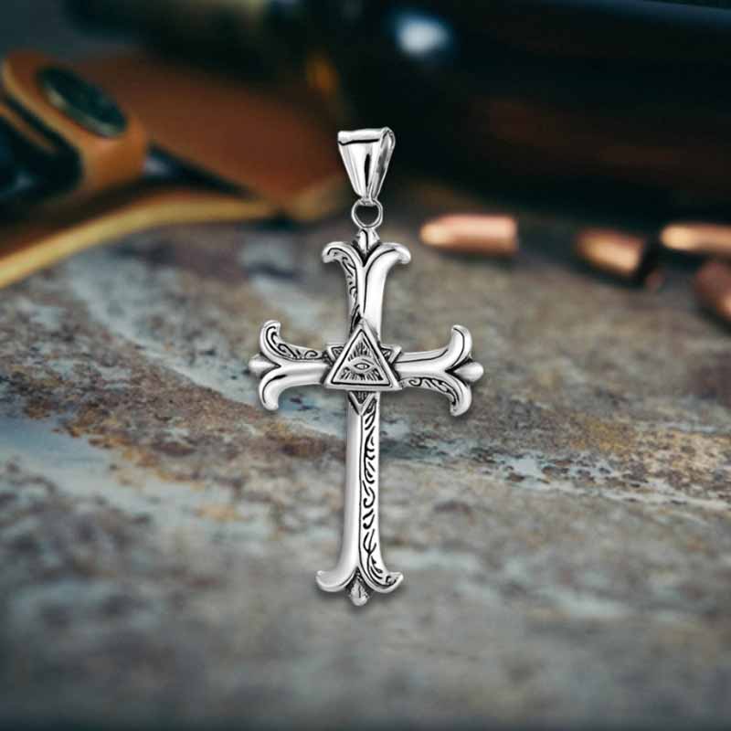 All-seeing Eye Cross Stainless Steel Pendant