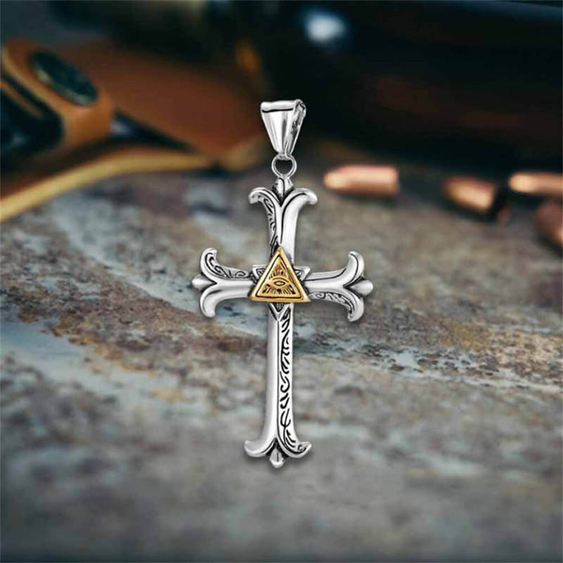 All-seeing Eye Cross Stainless Steel Pendant