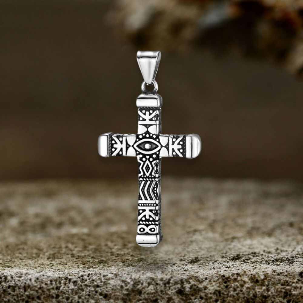 All-seeing Eye Stainless Steel Cross Pendant