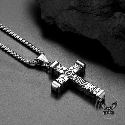 All-seeing Eye Stainless Steel Cross Pendant