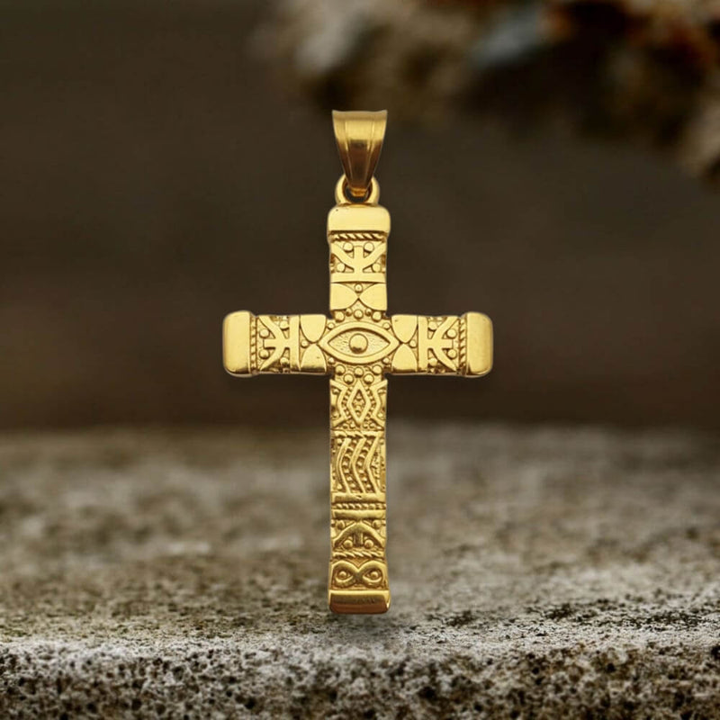 All-seeing Eye Stainless Steel Cross Pendant