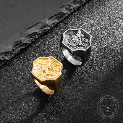 Archangel Saint Michael Stainless Steel Ring