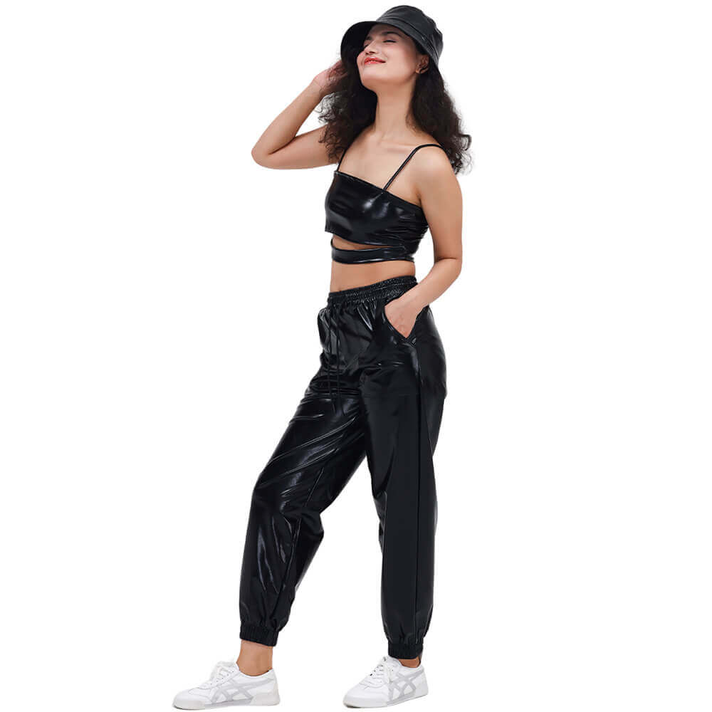 British Patent Leather Small Brim Bucket Hat