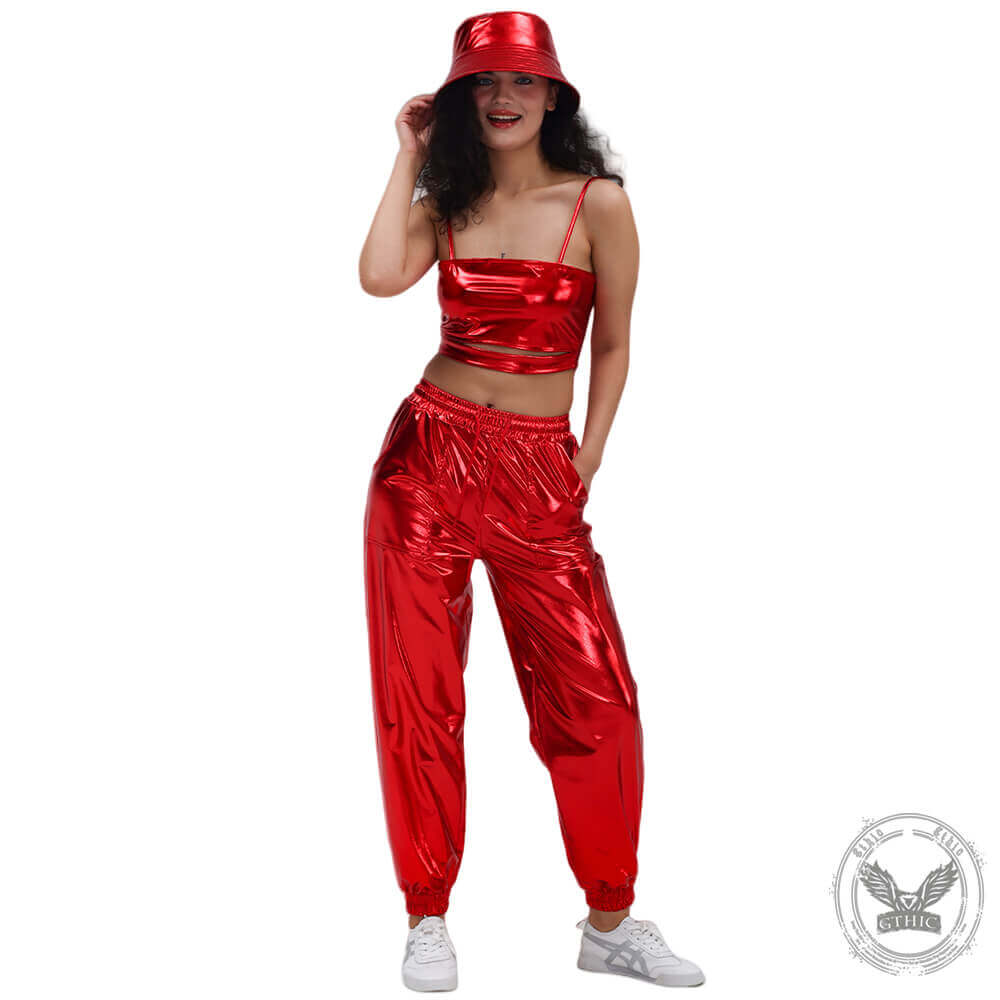 British Patent Leather Small Brim Bucket Hat