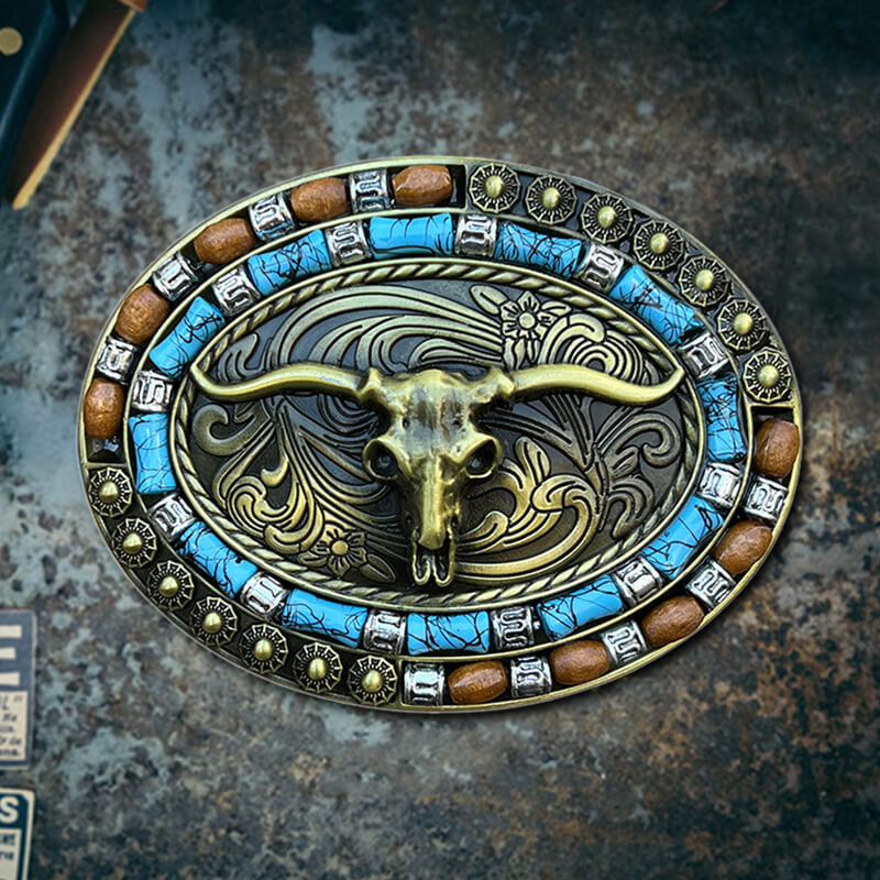 Bull Skull Zinc Alloy Belt Buckle