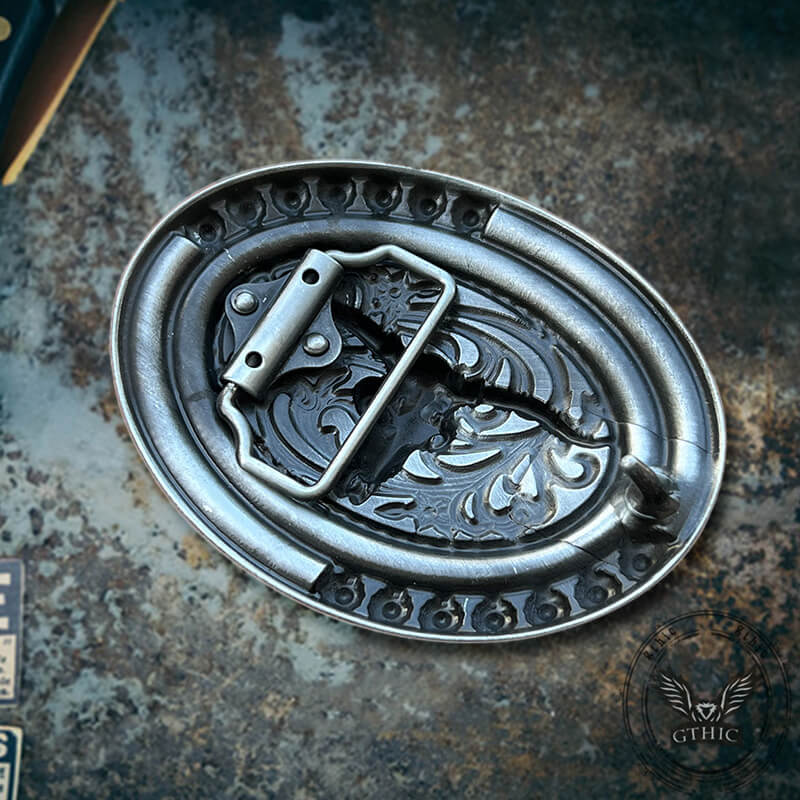 Bull Skull Zinc Alloy Belt Buckle