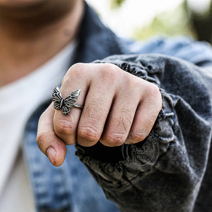Butterfly Stainless Steel Animal Ring