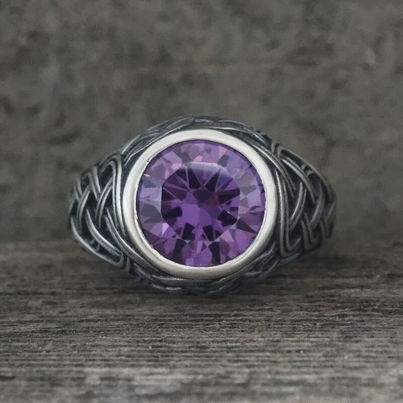 Celtic Knot Gemstone Sterling Silver Ring