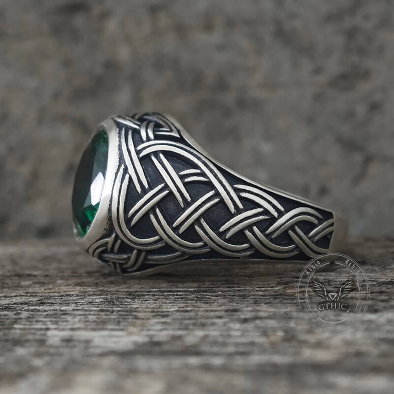 Celtic Knot Gemstone Sterling Silver Ring