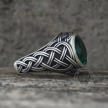 Celtic Knot Gemstone Sterling Silver Ring