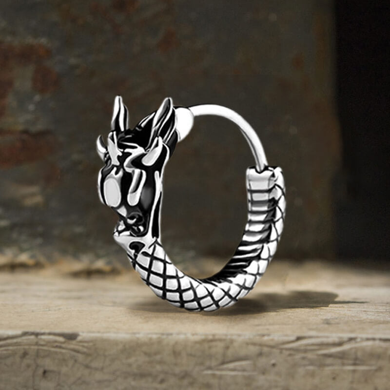 Chinese Dragon Design Stainless Steel Earrings