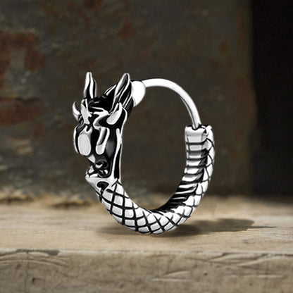 Chinese Dragon Design Stainless Steel Earrings