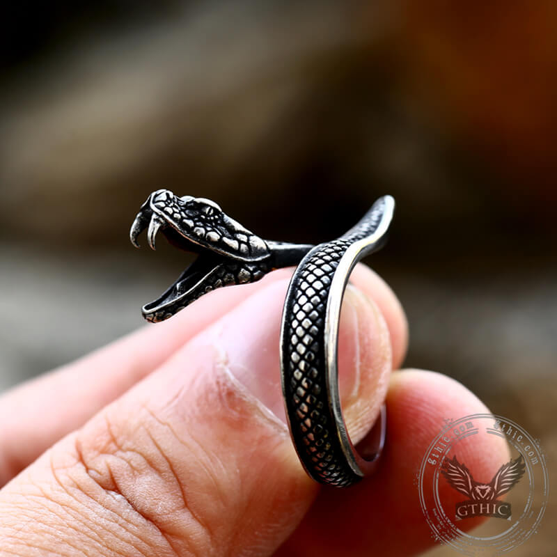 Cobra Stainless Steel Snake Ring
