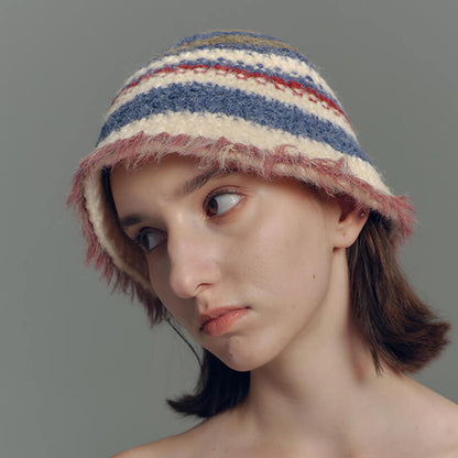 Colorful Striped Knitted Bucket Hat
