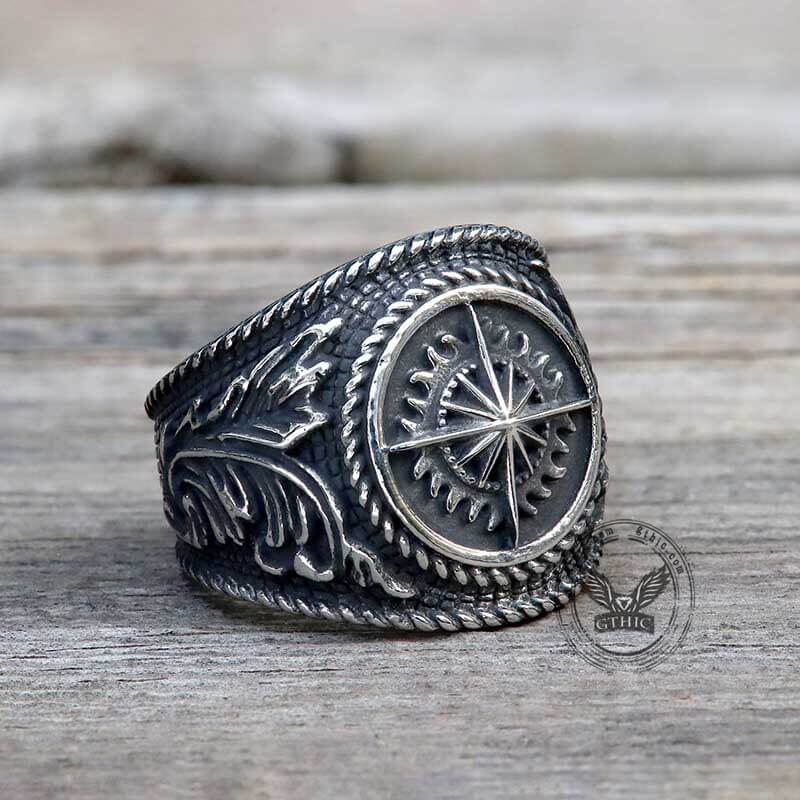 Compass Stainless Steel Marine Ring