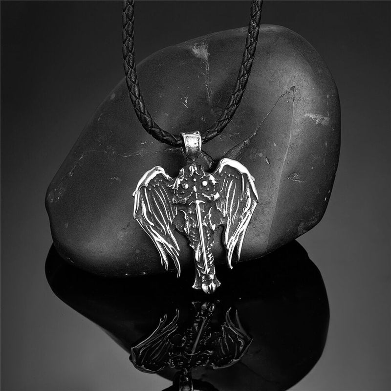 Cross Archangel Wing Amulet Stainless Steel Pendant