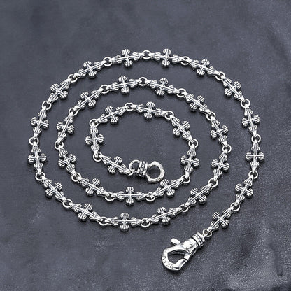 Cross Link Sterling Silver Necklace