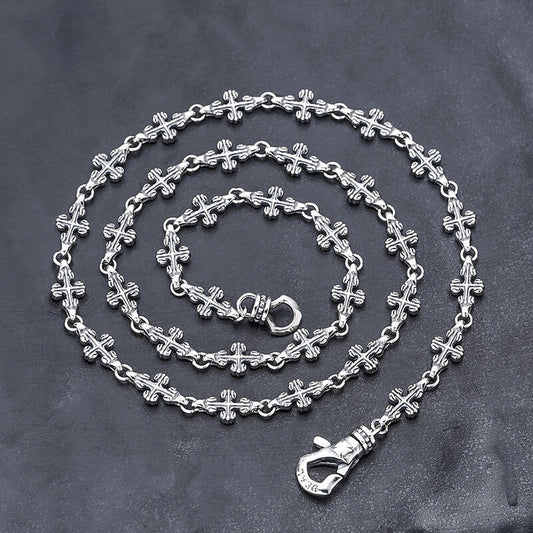 Cross Link Sterling Silver Necklace